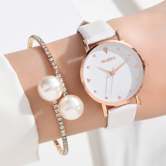 Women Fashion Waterproof Wrist Watch and Bracelet